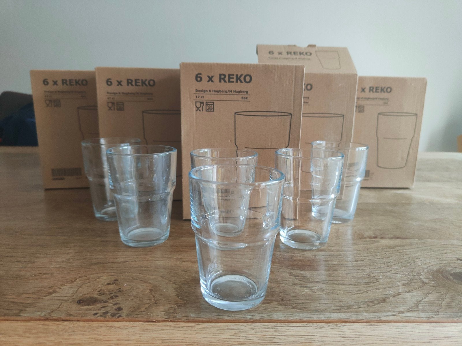 IKEA REKO glazen 17cl 36 stuks,  6 dozen met 6 glazen., IKEA, Nieuw, Ophalen of Verzenden, Glas