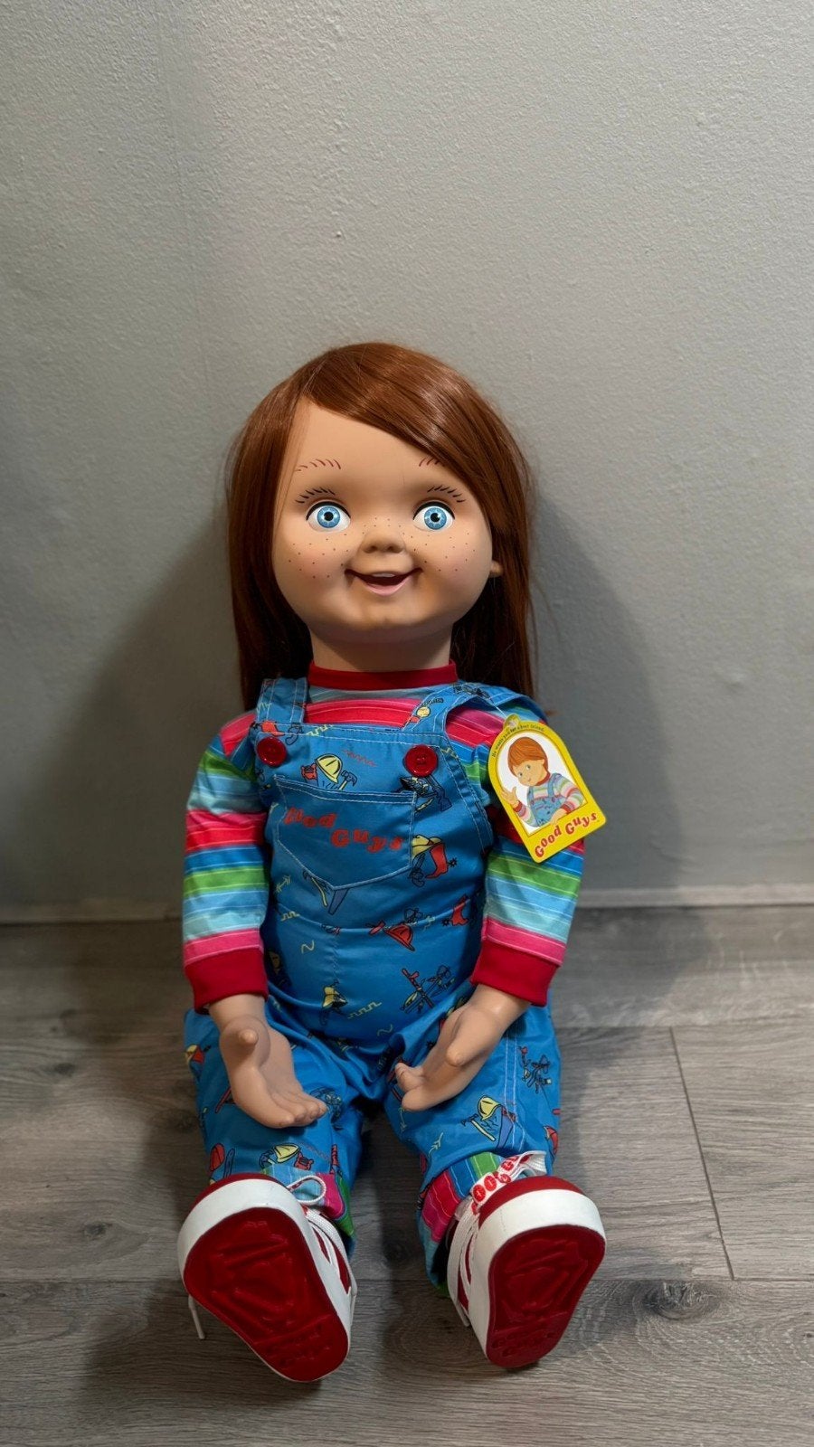 Childs play 2 plush body doll 1/1 good guy 76 cm., Ophalen of Verzenden, Nieuw, Pop