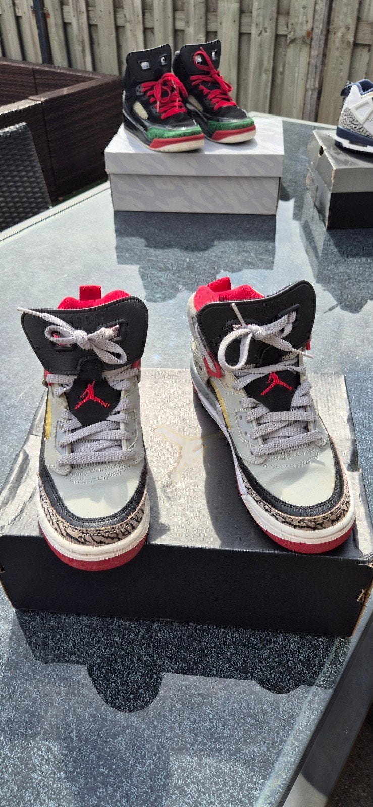Tekoop Jordan Spizike Mid Wolf Grey GS maat 38., Ophalen of Verzenden, Overige kleuren