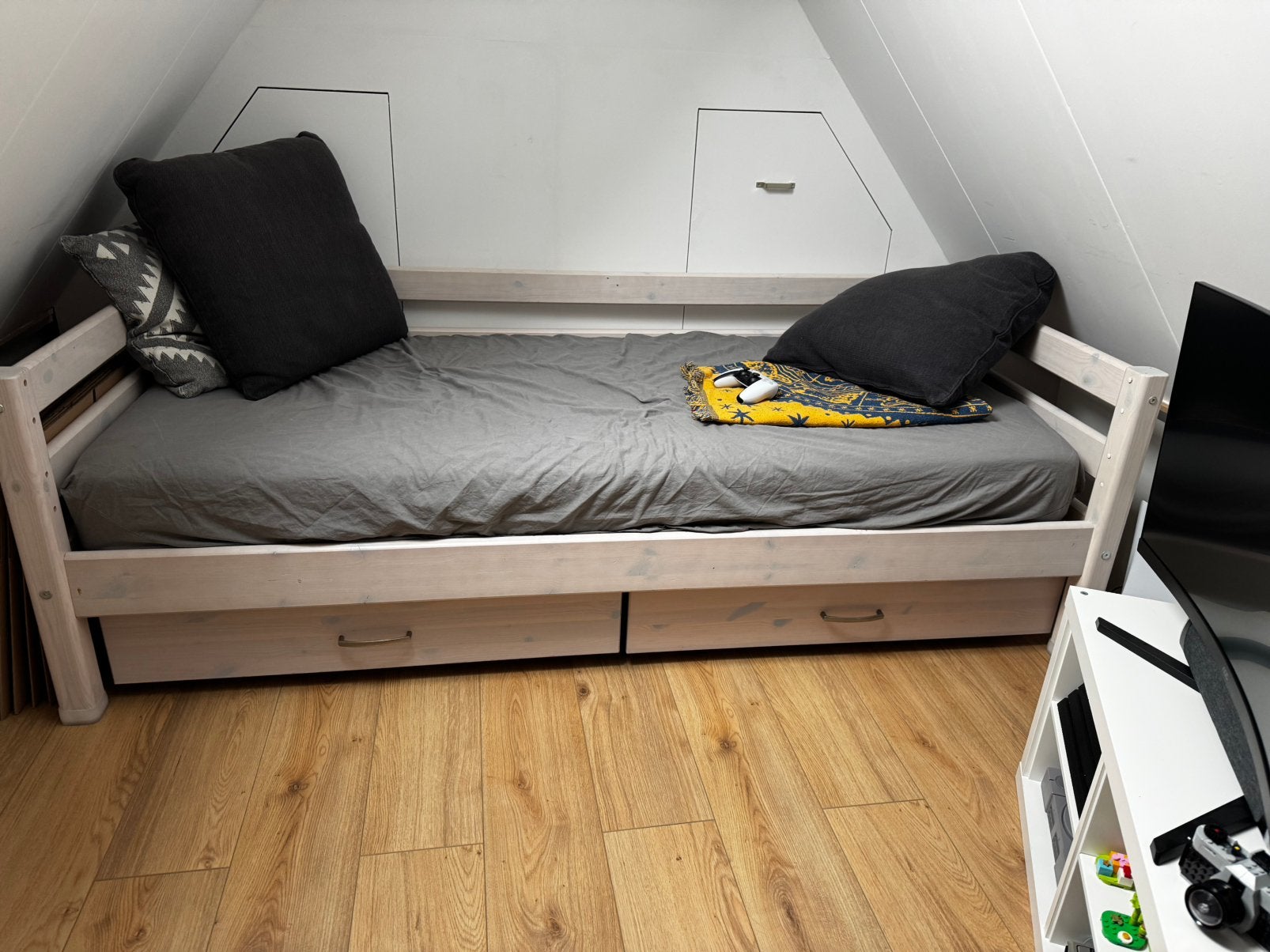 Flexa bed, met lades en half hoogslaper, Ophalen, Gebruikt, 90 cm, Eenpersoons