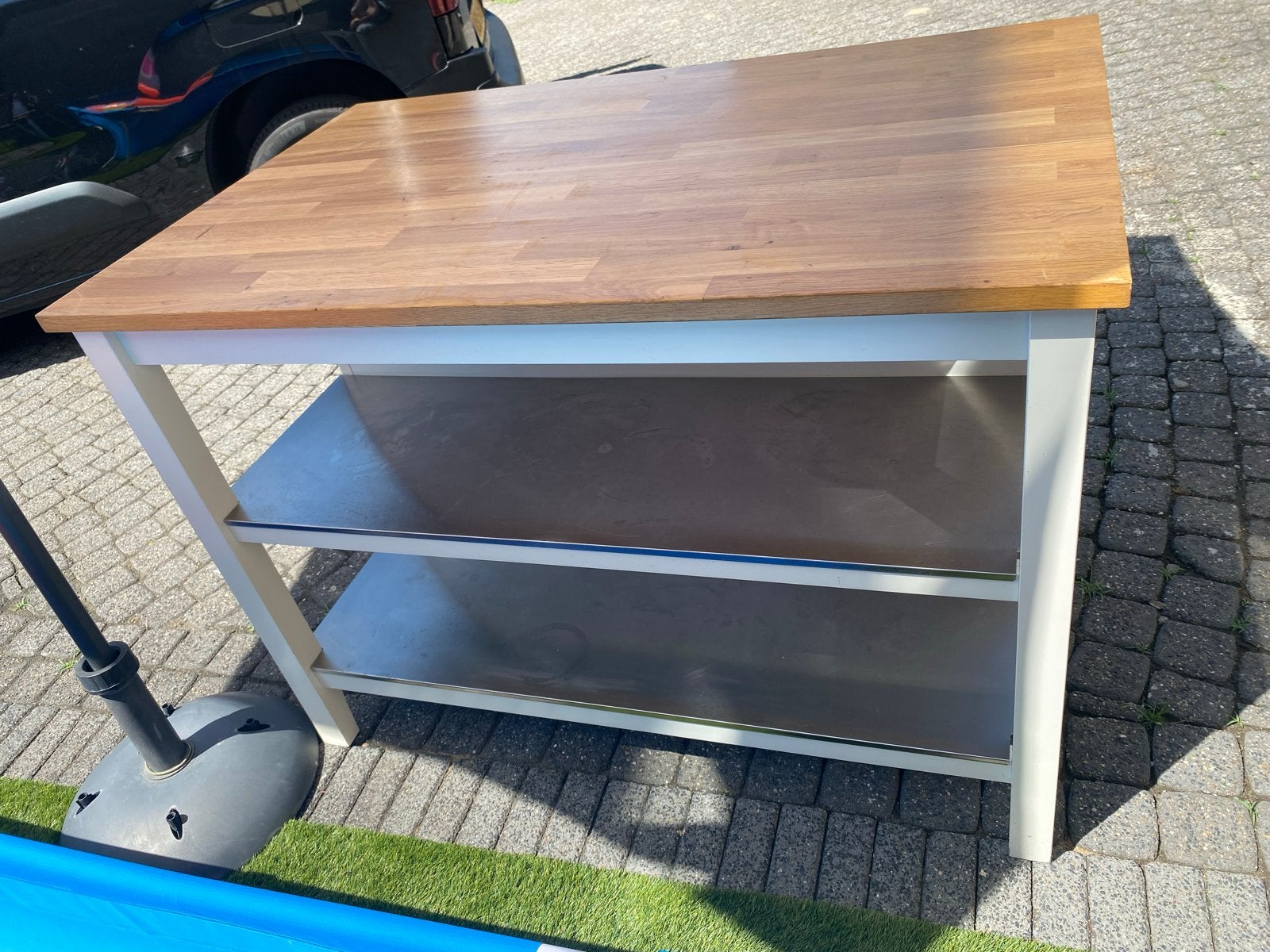 Nette IKEA Stenstorp keukeneiland  rvs schappen kookeiland, Ophalen, Gebruikt, Hout, IKEA