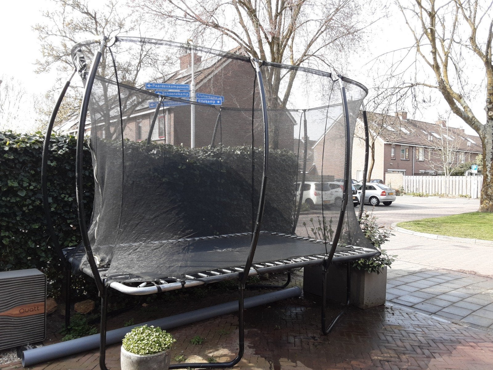 Exit trampoline rechthoekig 305x214cm, Kinderen en Baby's, Speelgoed | Buiten | Trampolines, Ophalen, Gebruikt