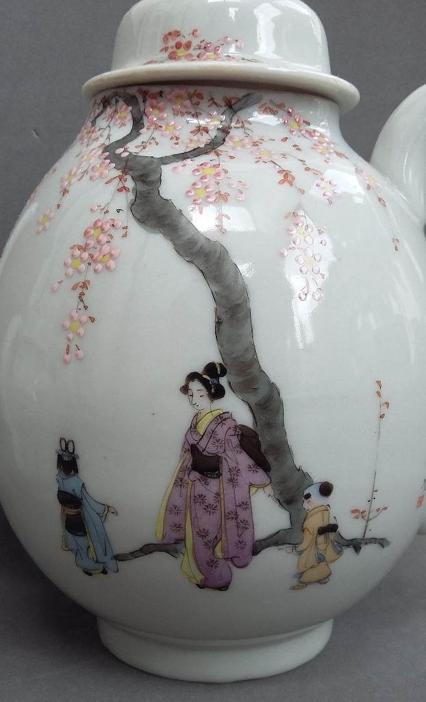 Omstreeks 1950 Japan Kutani Porselein Theepot Suikerpot, Antiek en Kunst, Ophalen of Verzenden