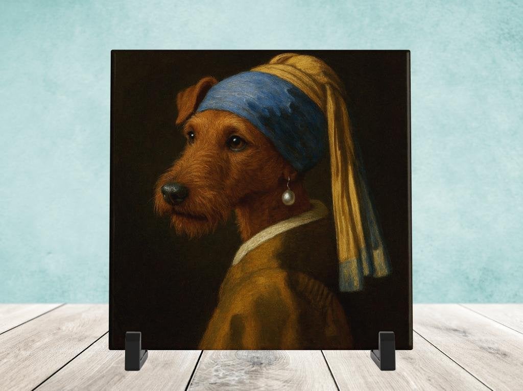 Meisje met de Parel - Ierse Terrier, Huis en Inrichting, Woonaccessoires | Overige, Nieuw, Verzenden