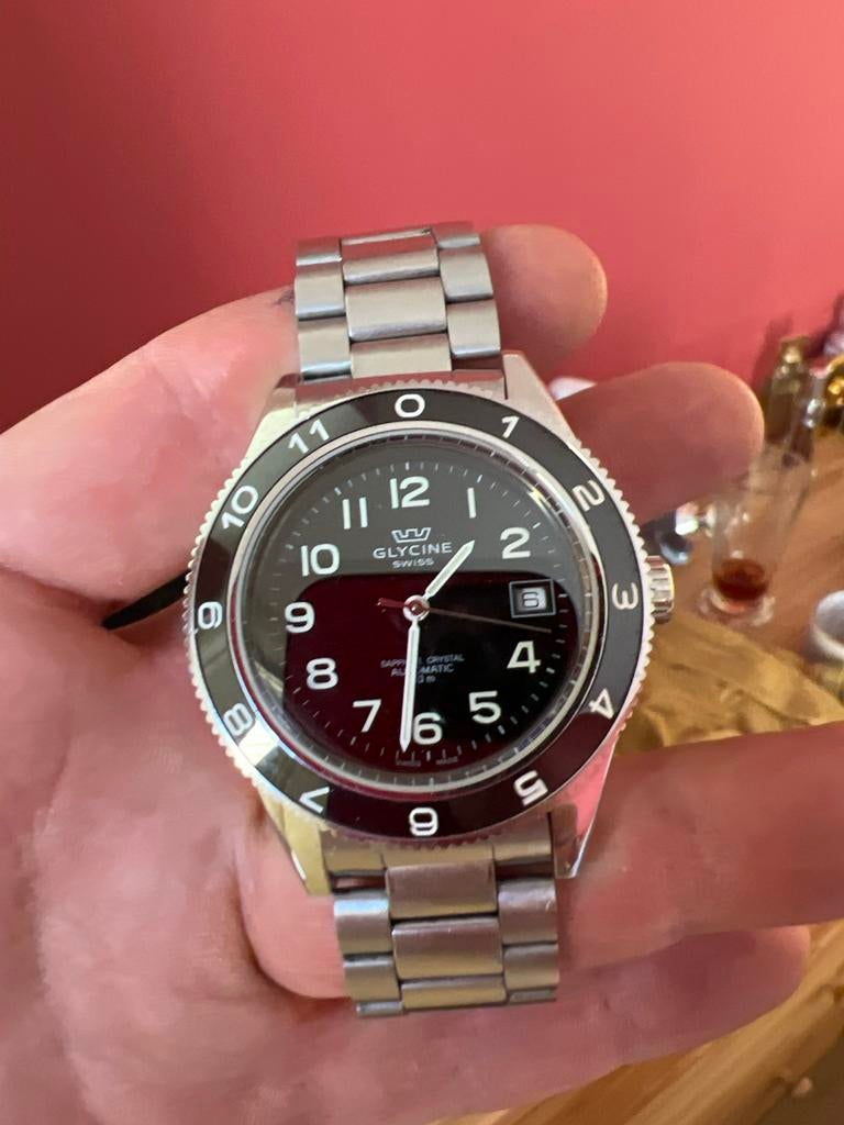 Glycine Vintage Automatic Horloge Jaren '80 - 41mm, Ophalen of Verzenden, Zo goed als nieuw
