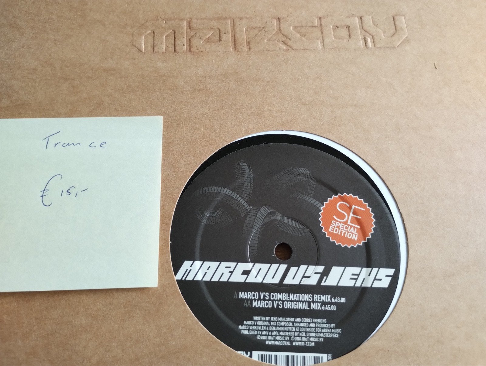 Marco V vs Jens - Marco V's Combinations Remix 12" vinyl, Cd's en Dvd's, Vinyl | Dance en House, LP, Gebruikt, Trance, Speciale editie