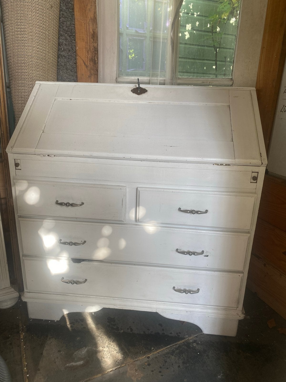 Vintage wit secretaire met lila interieur, Ophalen