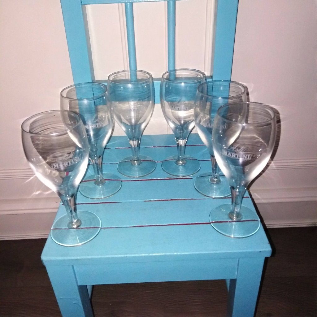 Martini Asti glazen set van 6 stuks, Ophalen, Glas of Glazen, Gebruikt, Glas
