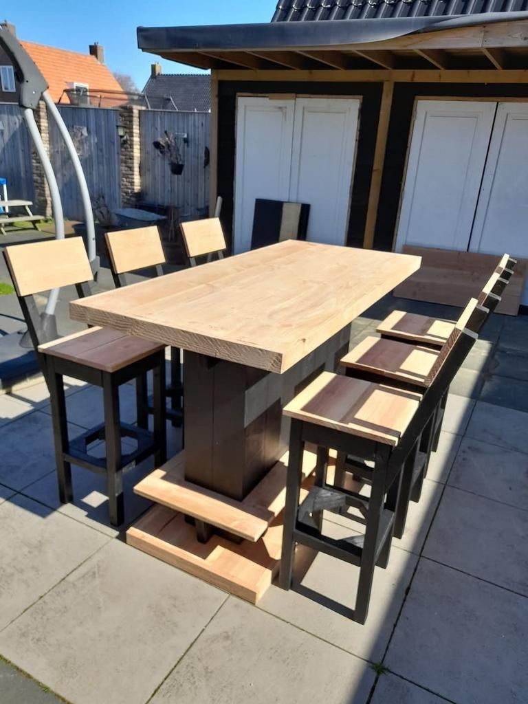 Steigerhouten, douglashouten barsets. (Diverse modellen)., Tuin en Terras, Picknicktafels, Ophalen, Rechthoekig, Hout