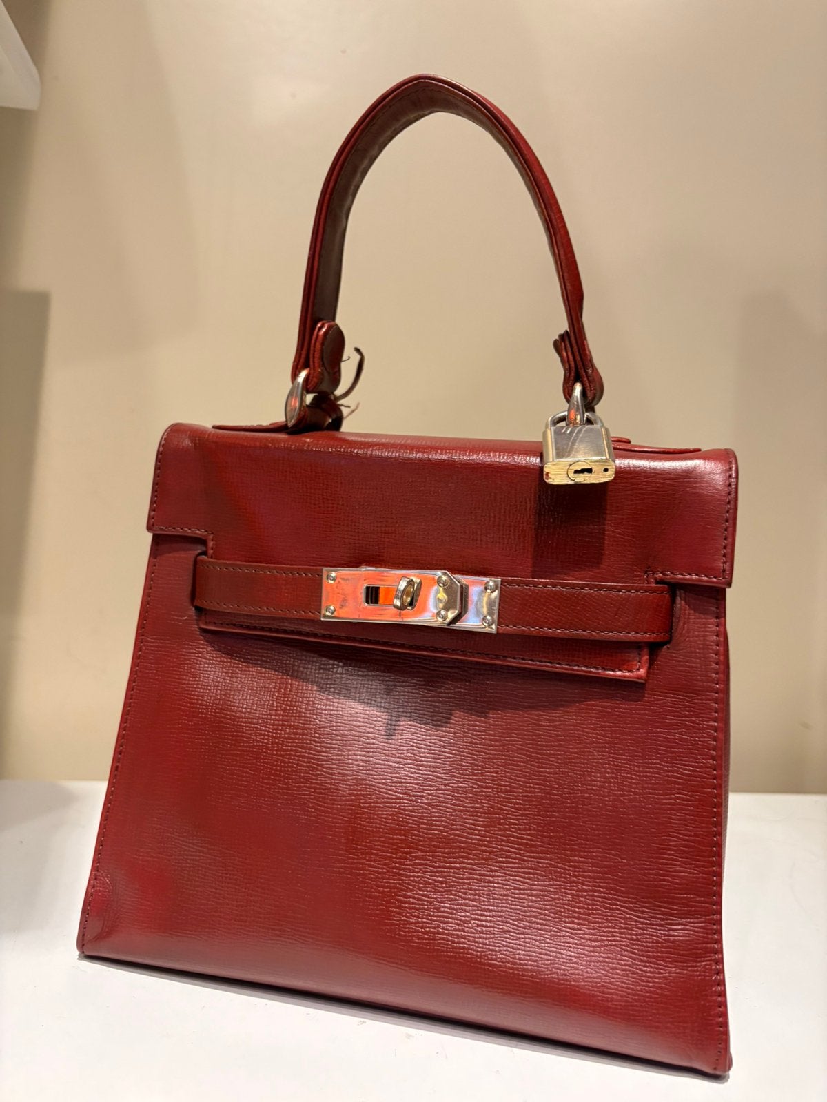 JOAQUIM JOFRÉ vintage mini Kelly stijl tas, Ophalen of Verzenden, Zo goed als nieuw, Bruin, Handtas