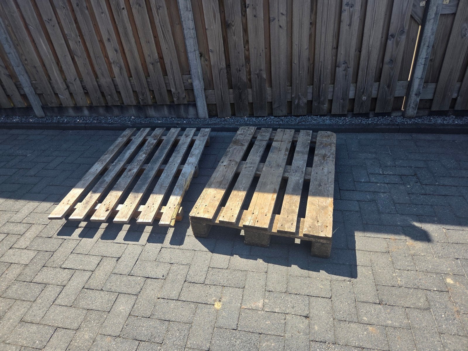 gratis euro pallet en een andere, Tuin en Terras, Palen, Balken en Planken, Ophalen, Minder dan 180 cm, Planken