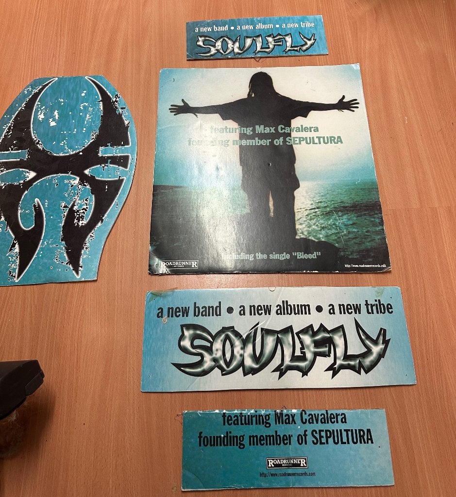 Soulfly promo display Sepultura Nailbomb, Verzamelen, Ophalen of Verzenden, Gebruikt, Poster, Artwork of Schilderij