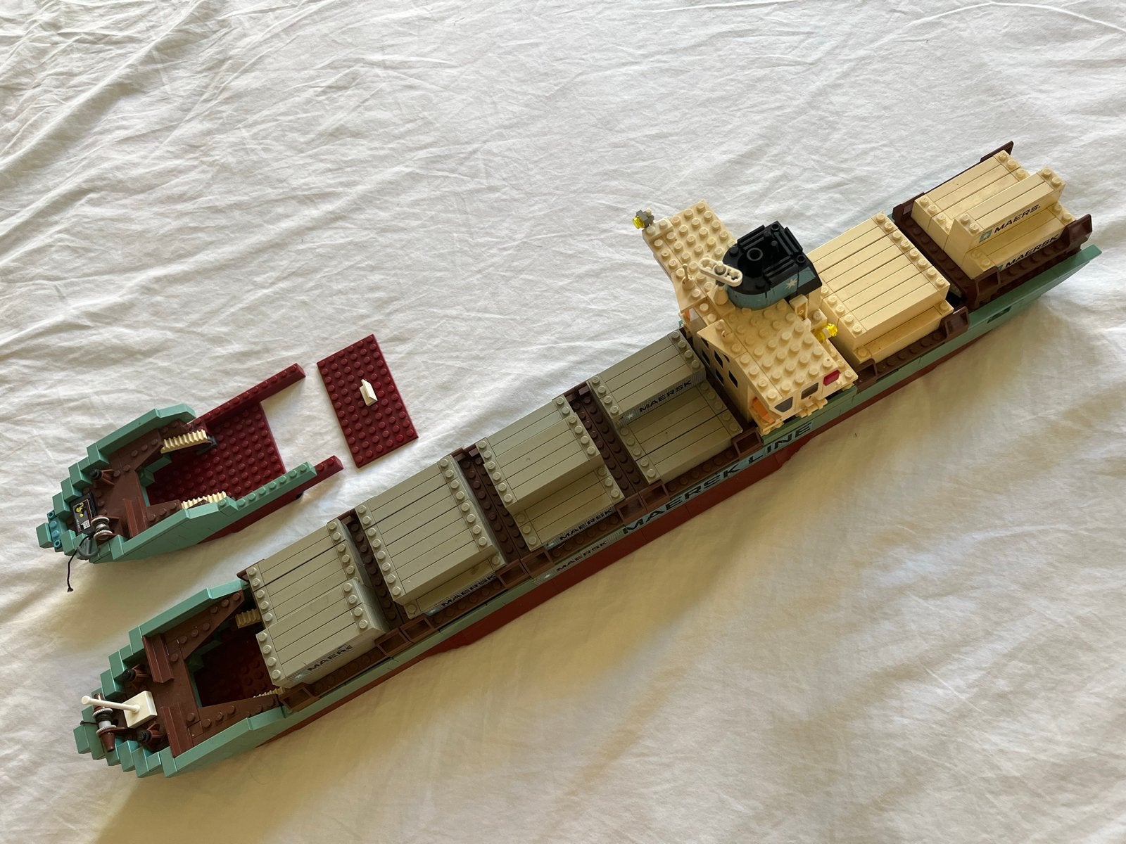 LEGO City 10152 Maersk Line Schip + extra boeg, Ophalen of Verzenden, Gebruikt, Overige merken