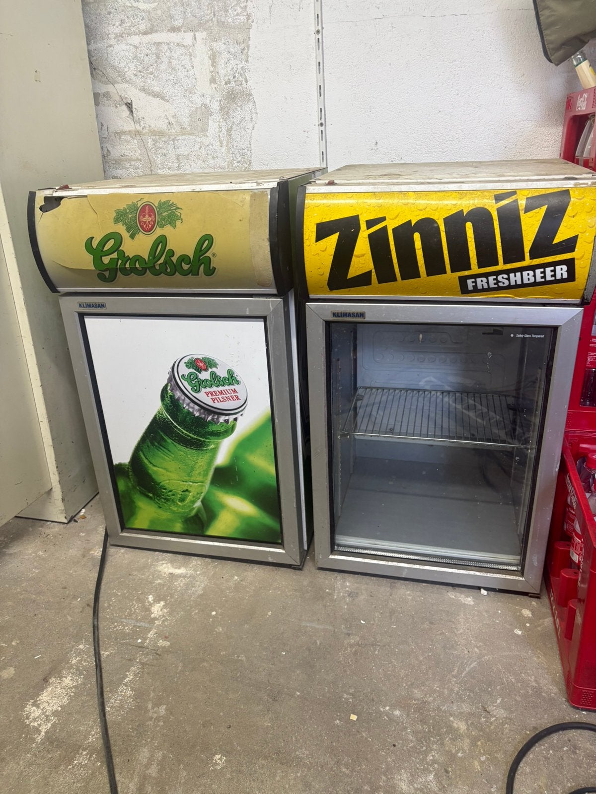 2 grolsch koelkasten, Ophalen, Minder dan 85 cm, Minder dan 75 liter, 45 tot 60 cm