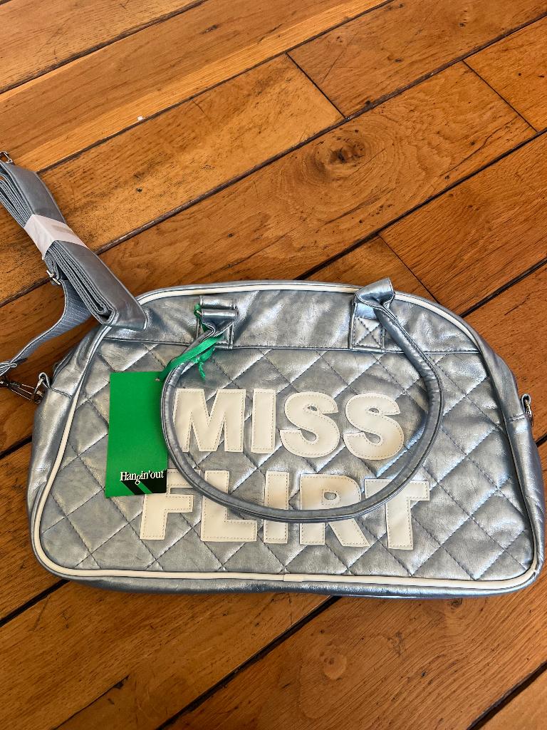 zilveren miss flirt tas met kaartje, Ophalen of Verzenden, Nieuw, Overige kleuren, Handtas