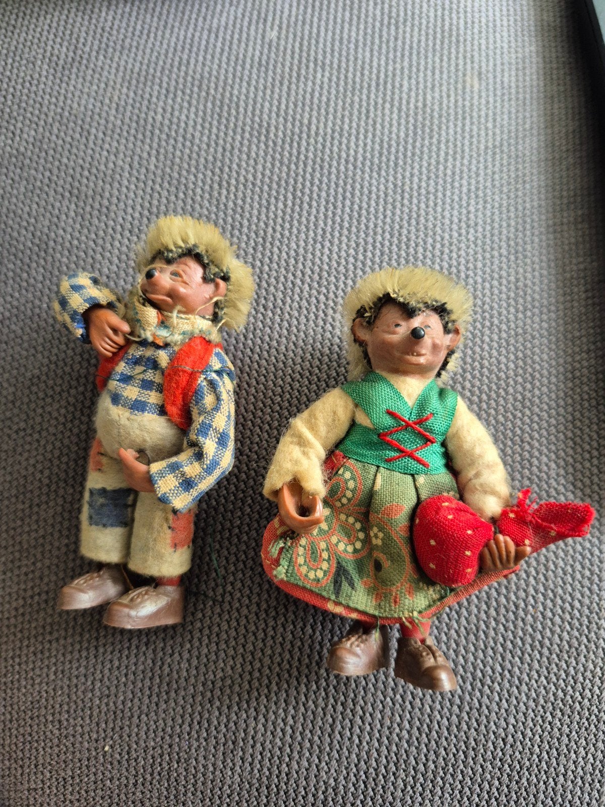 Vintage Egel Poppen - Set van 2, Ophalen of Verzenden, Gebruikt