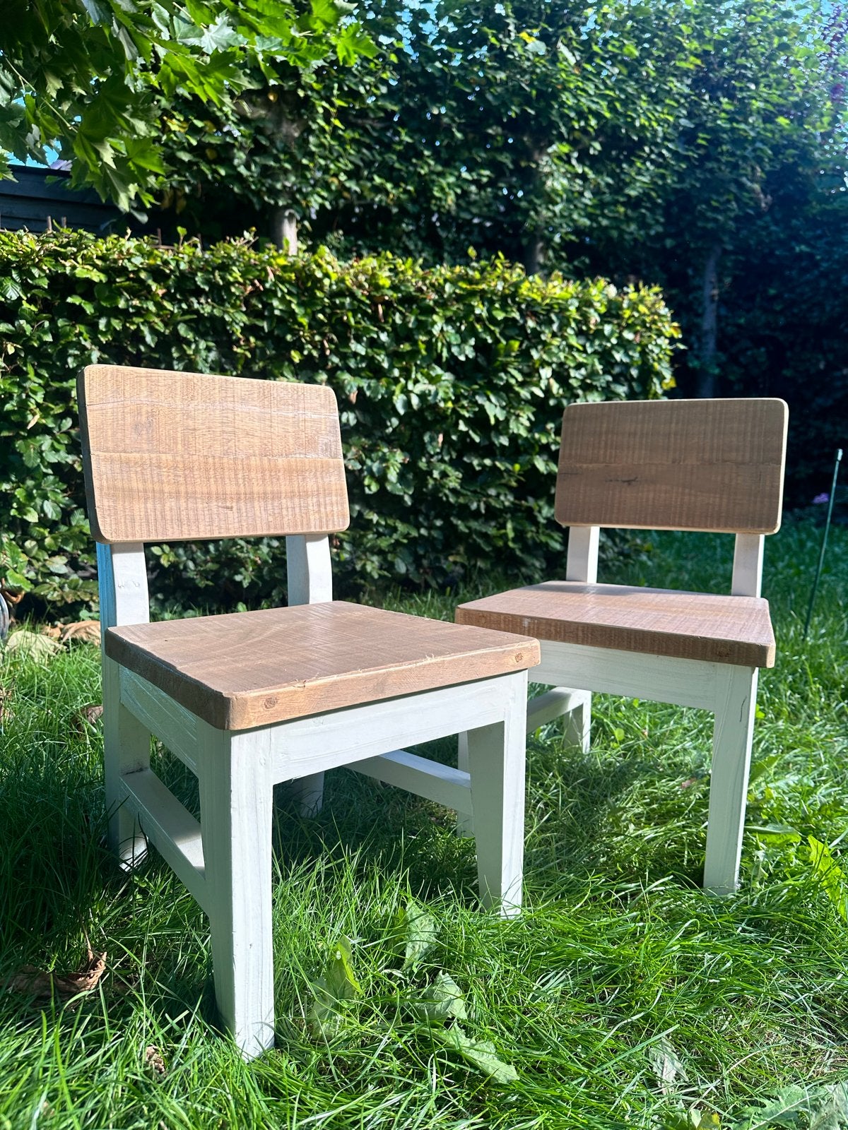 Set van 2 handgemaakte kinderstoeltjes, Ophalen, Gebruikt, Stoel(en)