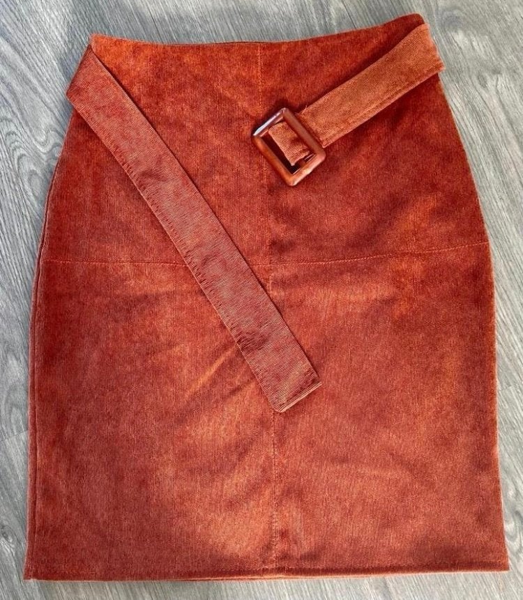 NIEUW ENVY Prachtige roest bruine rok fijne rib , maat S 36, Bruin, Nieuw, Ophalen of Verzenden, Knielengte