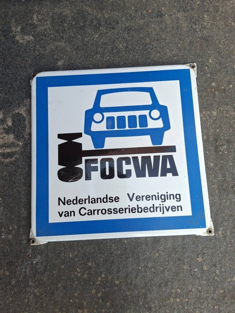 focwa    emaille bord, Ophalen of Verzenden, Reclamebord