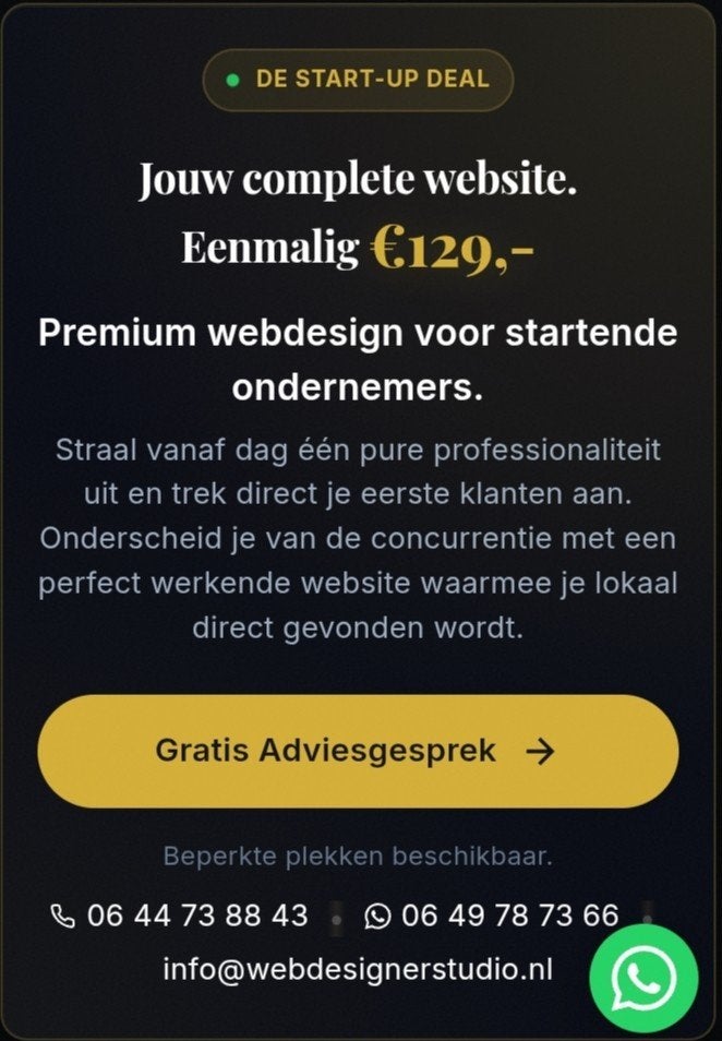 Webdesigner Studio - Webdesign voor (startende) ondernemers, Webdesign