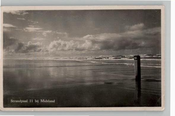 Midsland  Standpaal 11 st 1954, Verzenden, 1940 tot 1960, Gelopen, Friesland