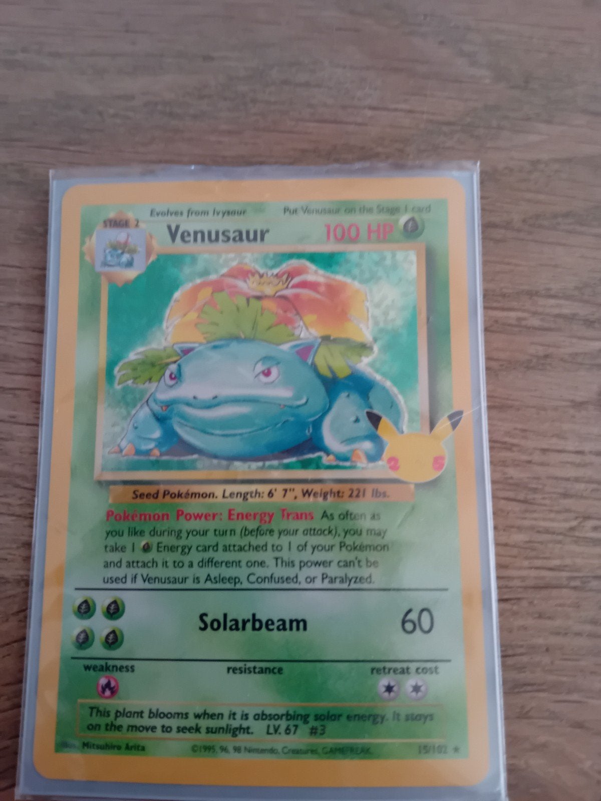 Venusaur Pokémon kaart 15/102, Hobby en Vrije tijd, Verzamelkaartspellen | Pokémon, Ophalen of Verzenden, Zo goed als nieuw, Losse kaart
