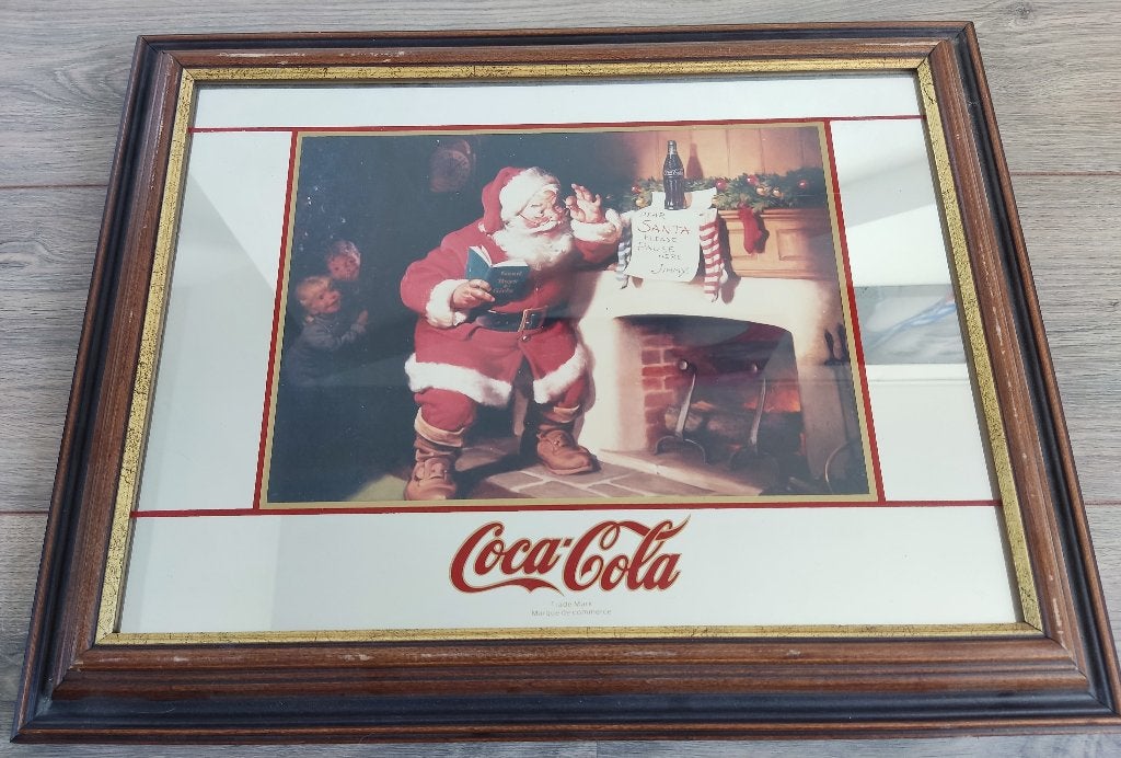 Coca Cola Spiegel (Kerst) 50x40cm, Ophalen of Verzenden, Rechthoekig, Minder dan 50 cm, Minder dan 100 cm