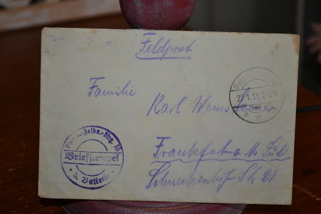 duitsland 1918 veldpost brief  in enveloppe, Ophalen of Verzenden, Overige soorten, Duitsland