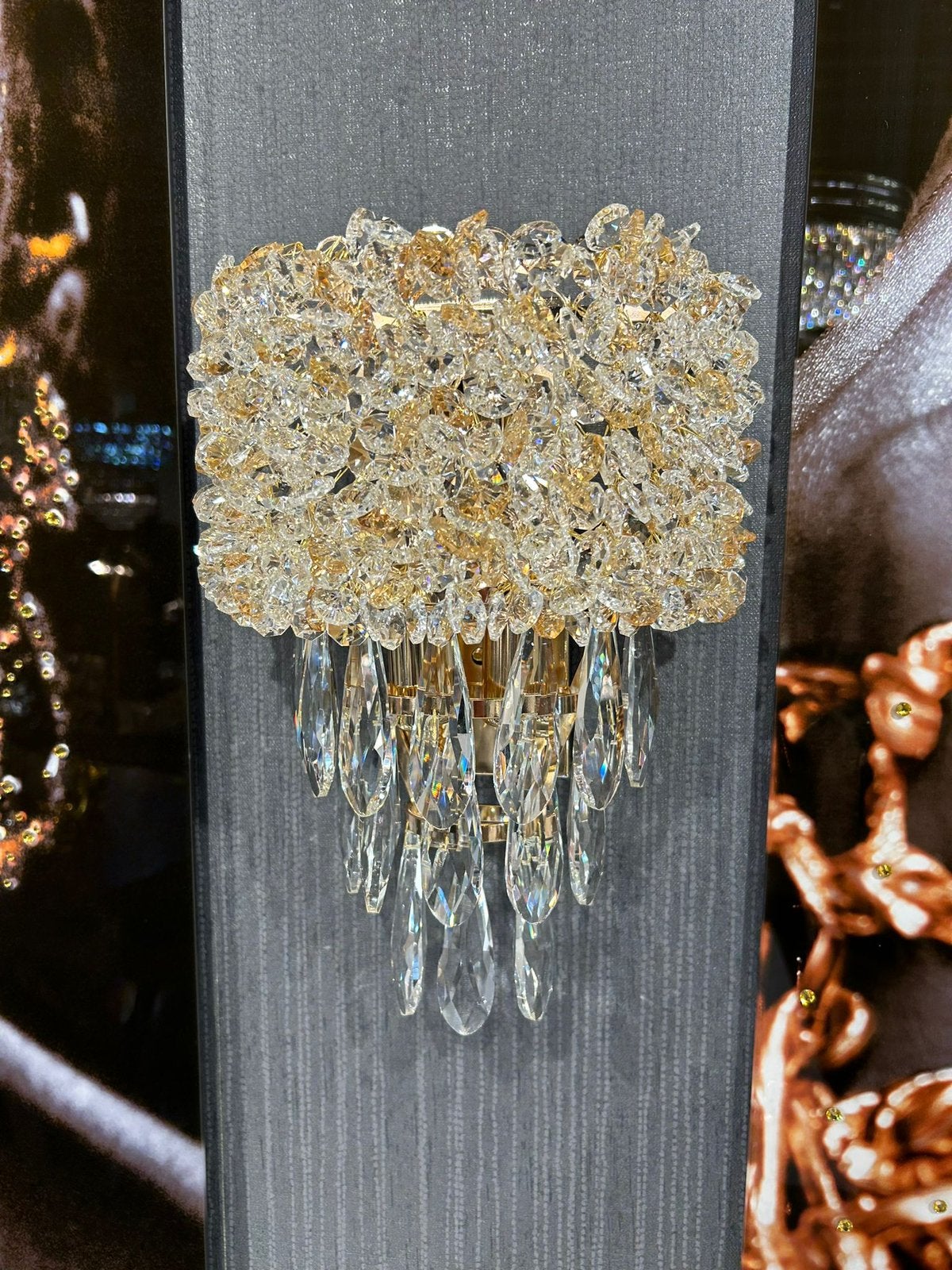 NEW wandlamp goud eyecatcher lampen, Glas, E14 (klein), Nieuw, Ophalen of Verzenden