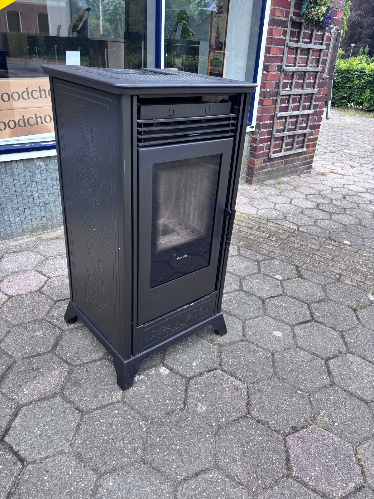Ravelli RV80 pelletkachel 8kW, Ophalen, Gebruikt, Overige soorten, Vrijstaande haard