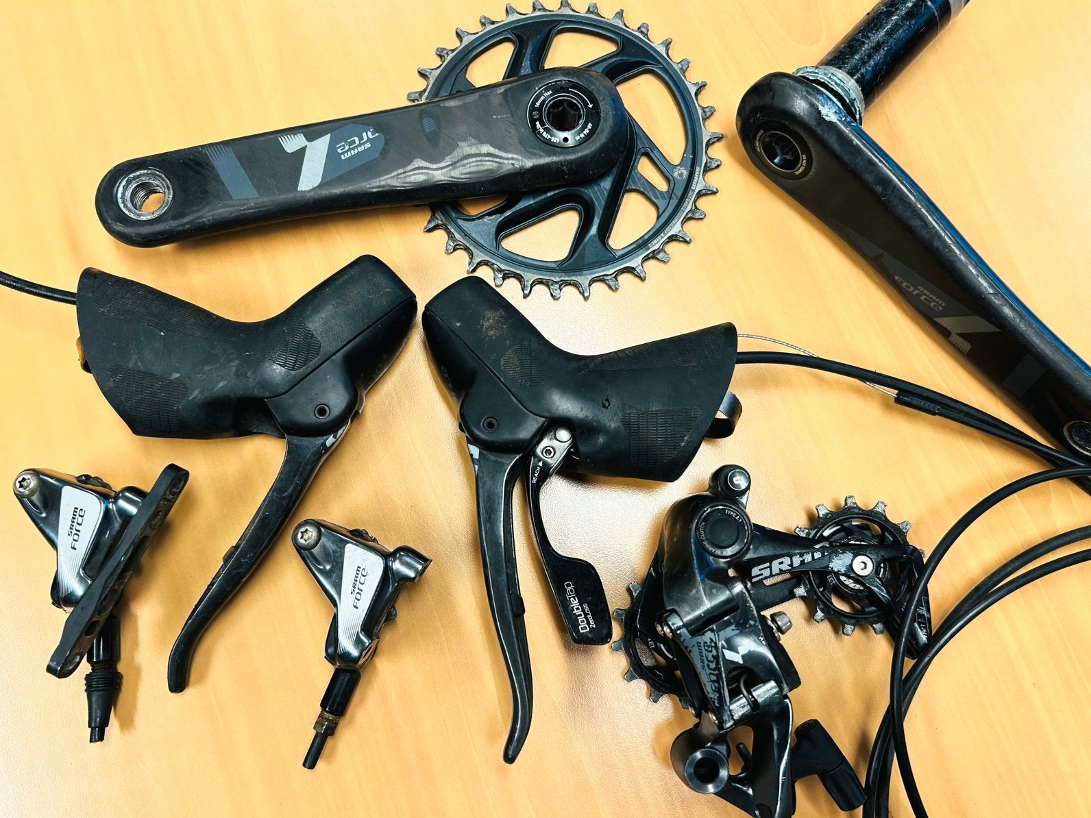 SRAM Force 1 x 11 groepset, Fietsen en Brommers, Sram Force, Gebruikt, Ophalen of Verzenden, Carbon