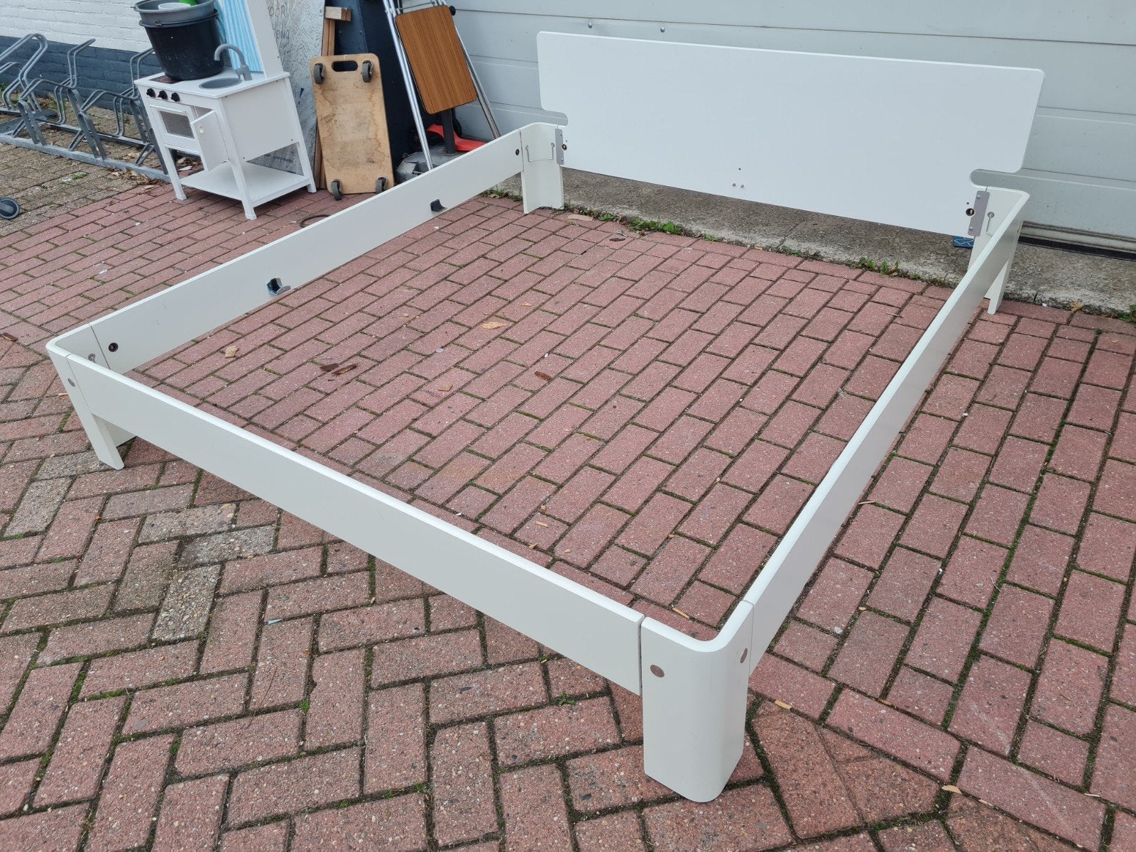 Auping Auronde 2 persoons bed 180x200 cm hoogte 34 cm bodem, Wit, Onbekend, Tweepersoons, Ophalen of Verzenden