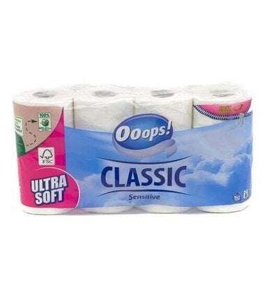 Ooops! Toiletpapier Classic Sensitive 8 rollen 3-laags, Ophalen of Verzenden