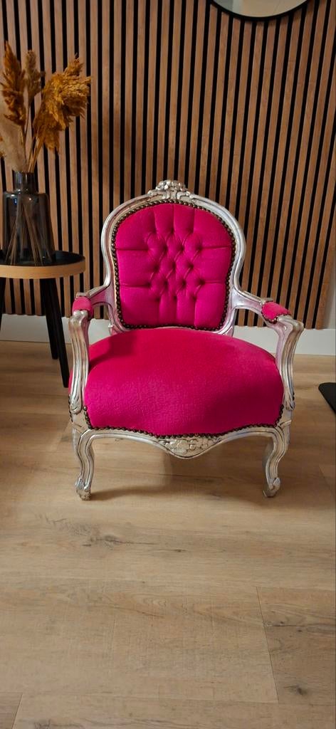Mooie Brocante Meisjes Stoel - Vintage Charme, Ophalen, Gebruikt, Overige kleuren, Stof