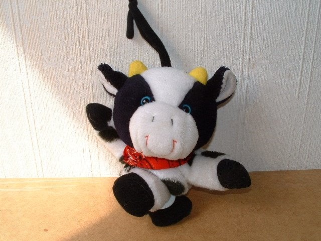 JIPPIES KOE MUZIEKDOOS FLEECE WIT/ZWART MET GELE, Verzenden, Nieuw, Overige typen