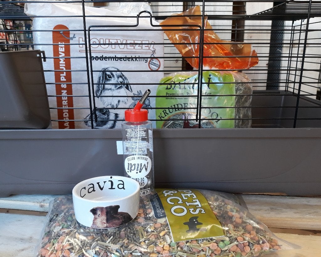 Cavia of konijnen start set - kooi met alle basis toebehoren, Dieren en Toebehoren, Ophalen, Kooi, 90 cm of meer, 75 tot 110 cm
