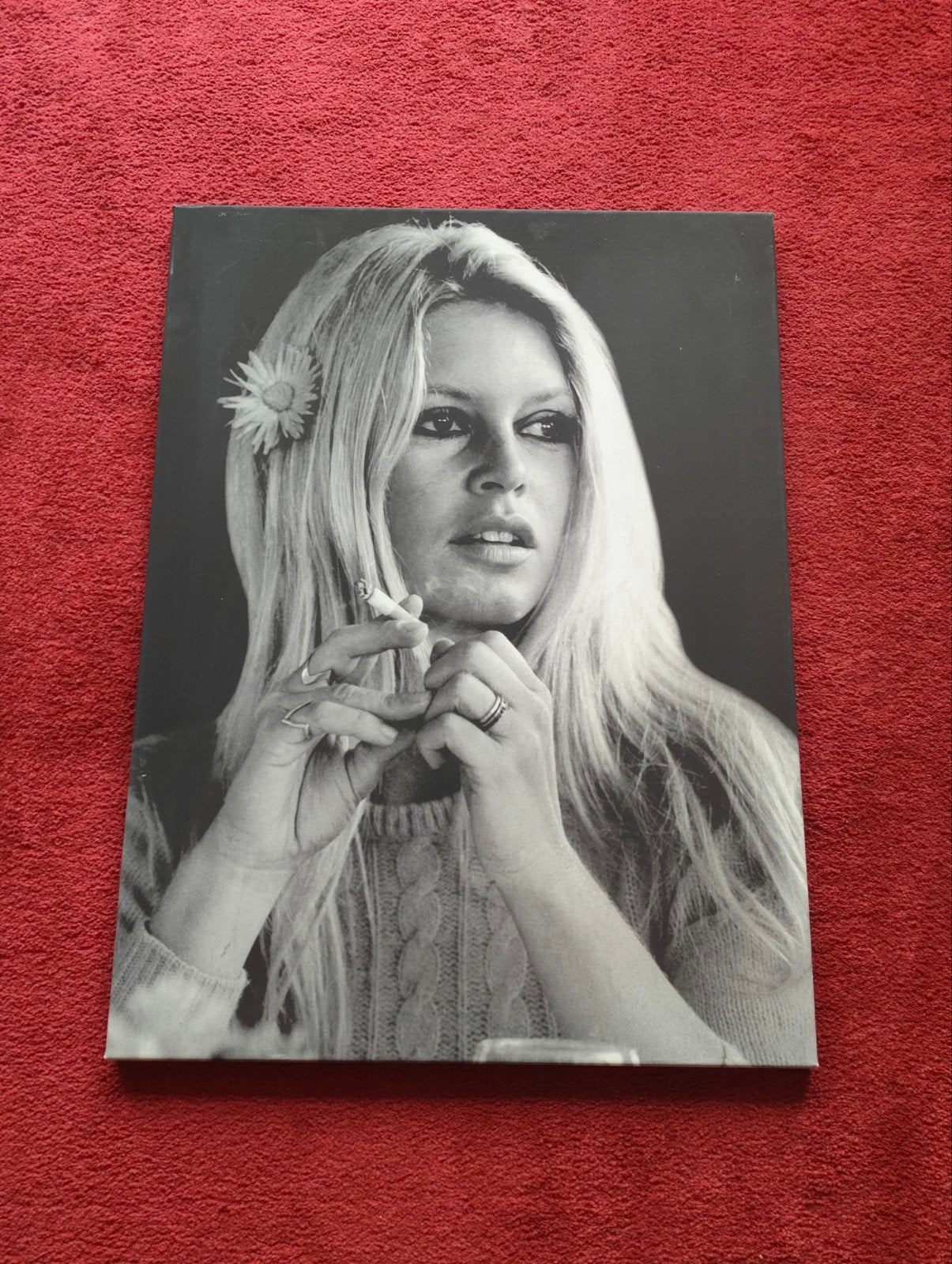 Brigitte Bardot Canvas Zwart-Wit Foto, Ophalen, 50 – 75, Zo goed als nieuw, Foto of Poster