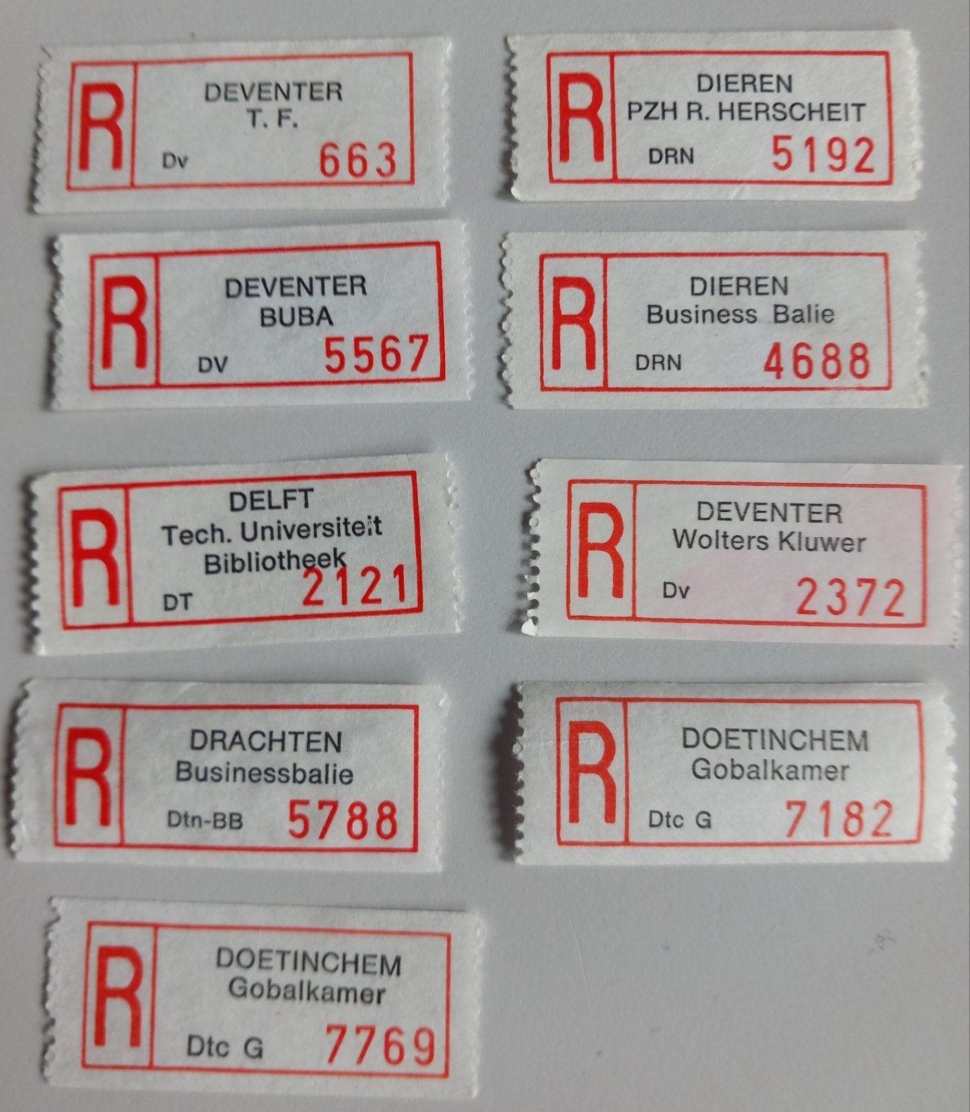Aantekenstrookjes  d bedrijfsnaam, Postzegels en Munten, Postzegels | Nederland, Ophalen of Verzenden