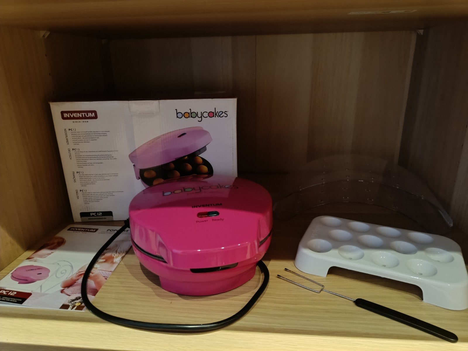 Inventum popcake babycake maker roze ZGAN, Hobby en Vrije tijd, Ophalen of Verzenden, Zo goed als nieuw, Cupcakes