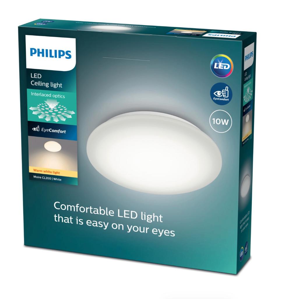 Philips plafondiere 10 watt LED 2700K --- 2 stuks, Ophalen, Gebruikt, Minder dan 30 watt, Led-lamp