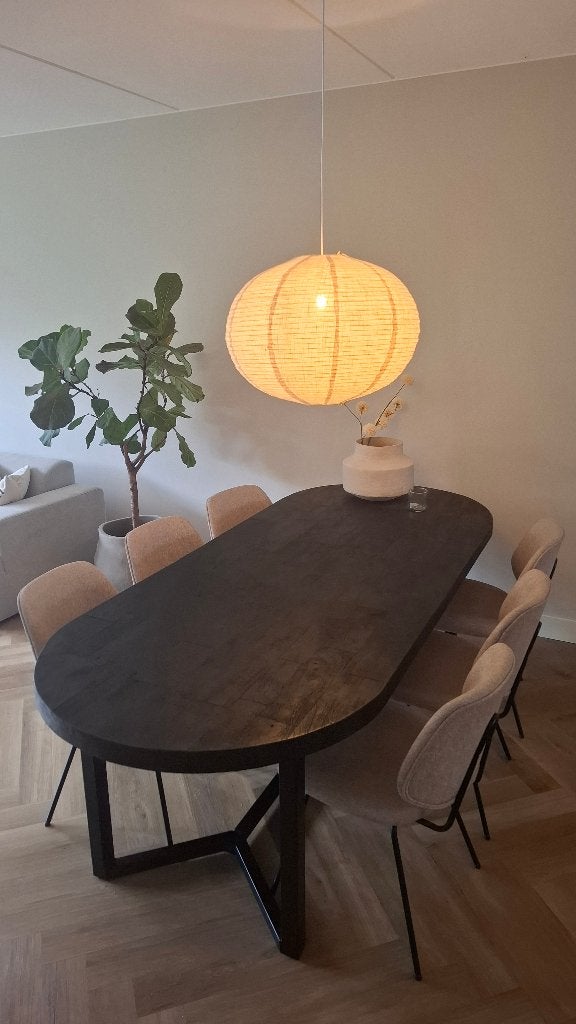 Eleonora eettafel Denzel met 6 stoelen Eleonora Lynn, Ophalen, Japandi, Gebruikt, 100 tot 150 cm