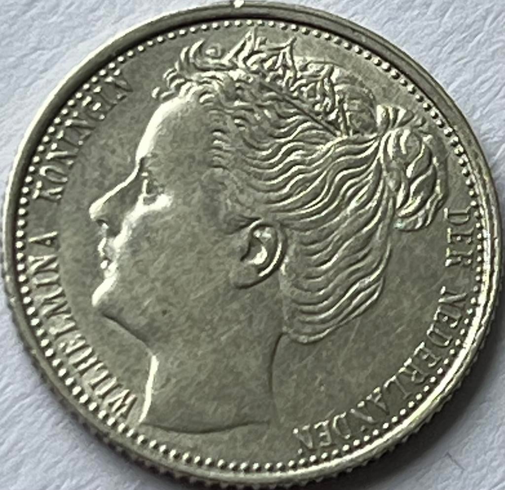 Heel mooi dubbeltje 1903, Zilver, Ophalen of Verzenden, 10 cent, Koningin Wilhelmina