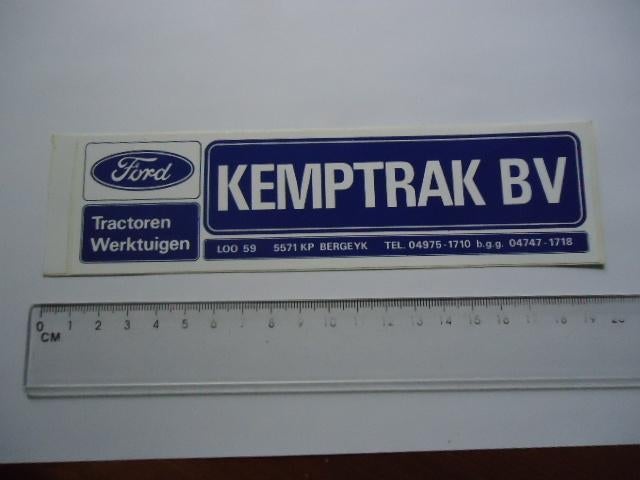sticker oud FORD TRAKTOR tractor landbouw agrarisch Kemptrak, Verzenden, Zo goed als nieuw, Bedrijf of Vereniging