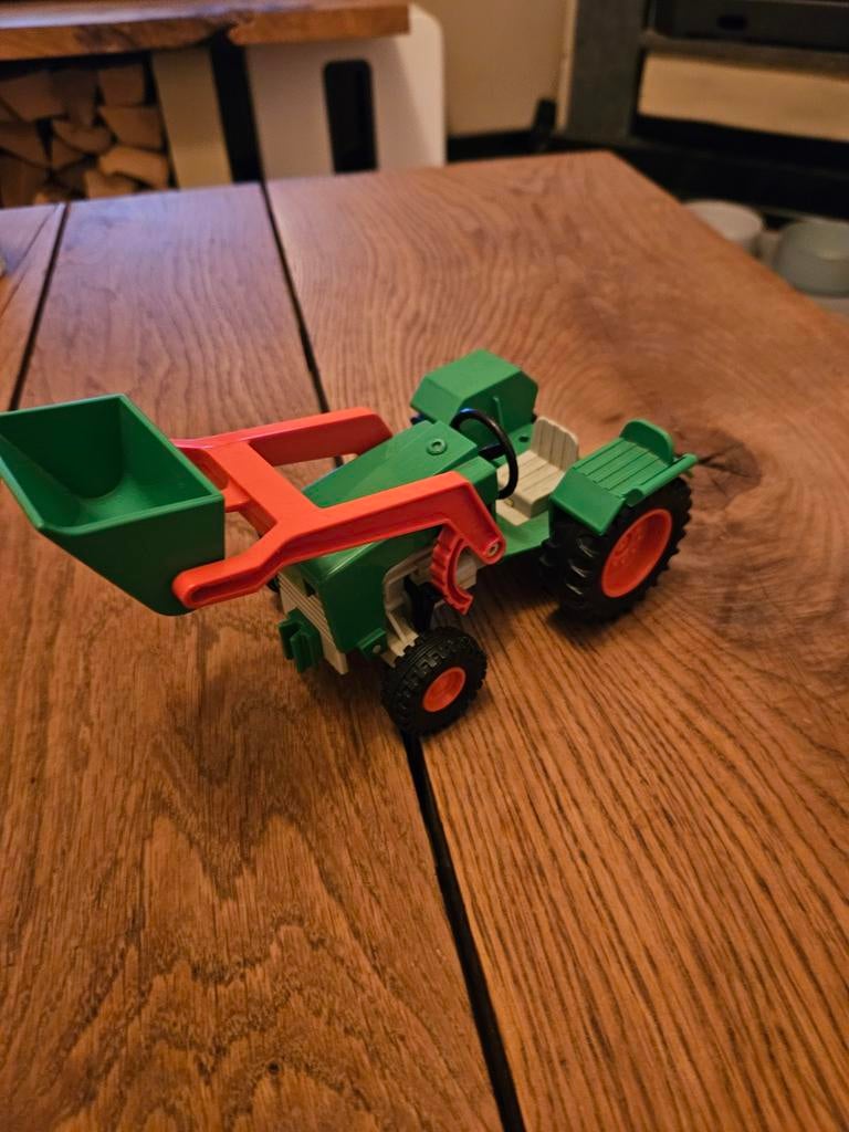 Playmobil Retro Tractor met Voorlader - Groen/Oranje, Ophalen of Verzenden, Gebruikt, Jongen of Meisje