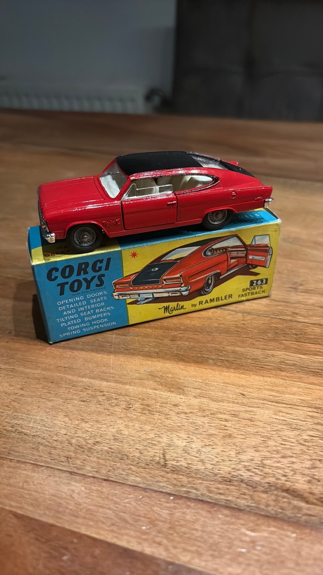 Corgi toys marlin rambler no 263 in box mint, Ophalen of Verzenden, Zo goed als nieuw, Auto
