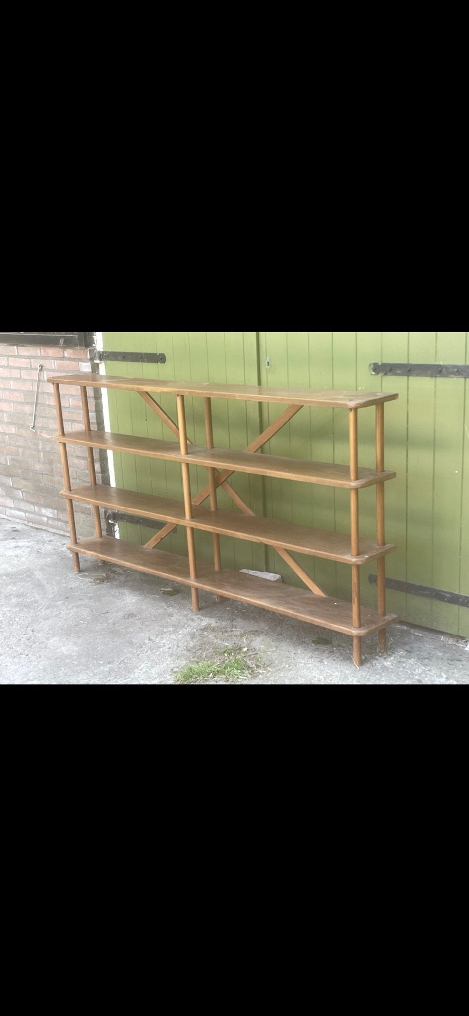 Antieke Stokkenkast 180x95 cm, Ophalen, Met plank(en), Gebruikt, 150 tot 200 cm