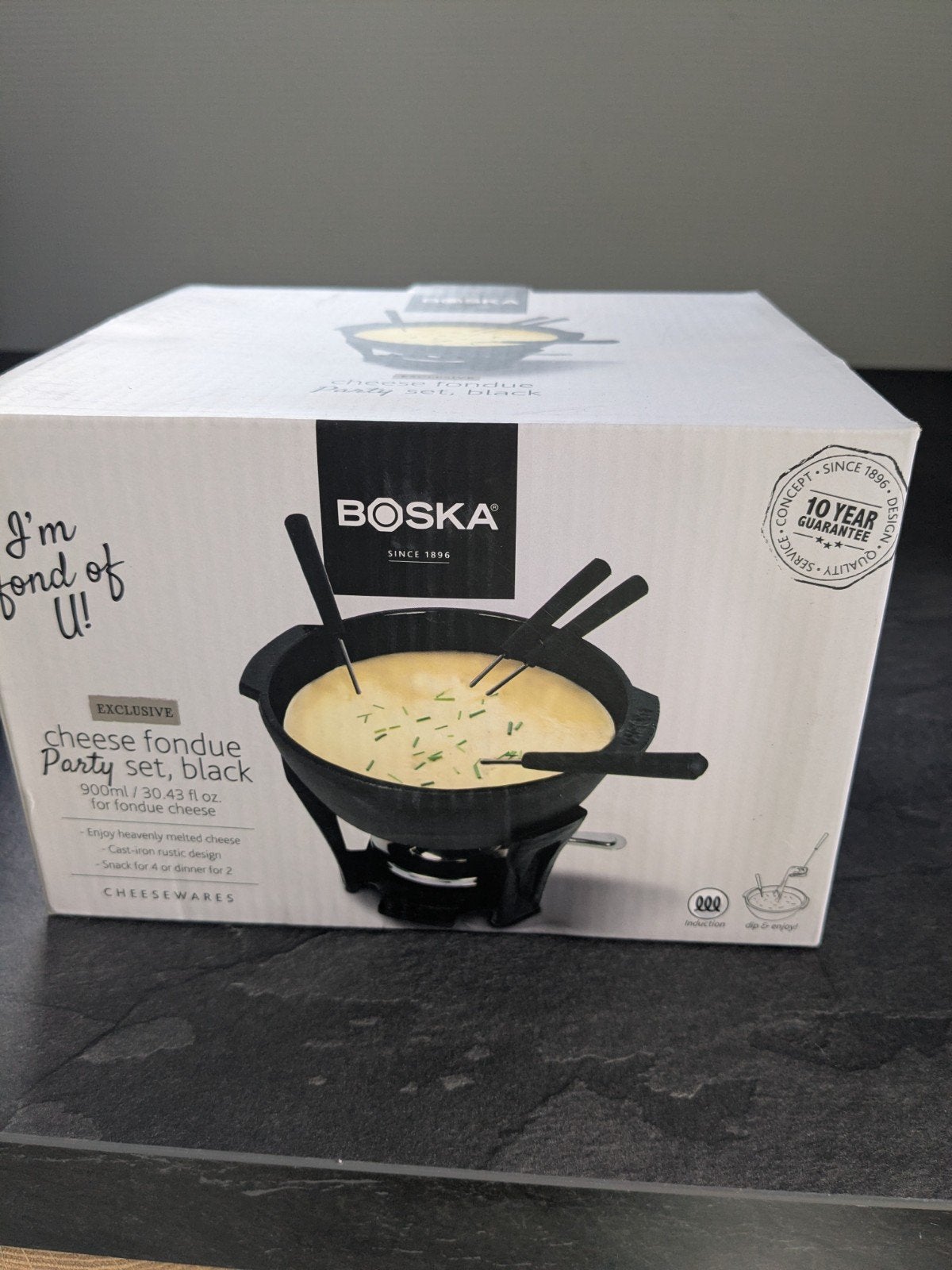 Boska Kaasfondue Party Set Zwart - Nieuw in doos, Overige typen, Nieuw, Ophalen of Verzenden, Zwart