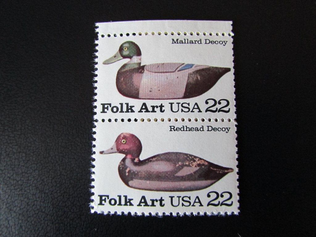 Postzegel Vogel: Zegelpaar 3 met 2x2 Lok-Eenden uit U.S.A., Ophalen of Verzenden, Postfris, Dier of Natuur