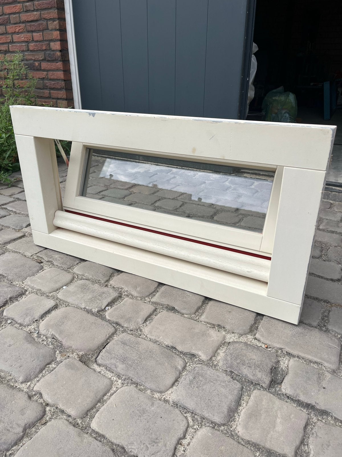Houten raamkozijn met dubbel glas, Ophalen, Gebruikt, 80 tot 100 cm, Overige typen