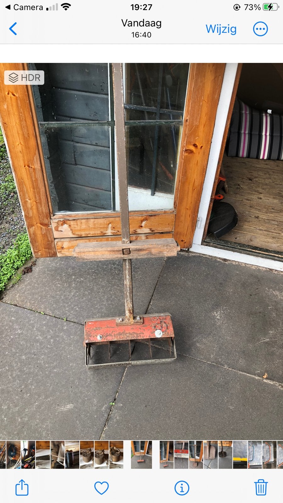 vintage, handmatige gazonbeluchter  met messen genoemd), Tuin en Terras, Ophalen of Verzenden, Zo goed als nieuw